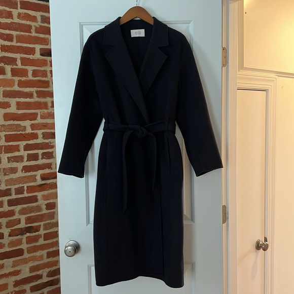 AYR The Closer Wool Coat- Navy - Size Small - Picture 3 of 7